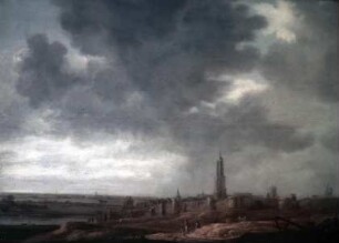 Blick auf eine befestigte Stadt
