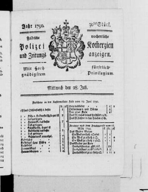 30tes Stück., Ausgabe vom 28. Juli 1790