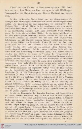 3: [Rezension von: Hans Wolfgang Singer (Hrsg.), Klassiker der Kunst in Gesamtausgaben, 7, Rembrandt]