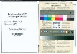 Entnazifizierung Gertrud Busmann , geb. 19.11.1872 ()
