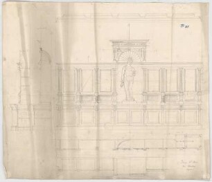 Thiersch, August ; München; Wohnhaus Linde - Teilansicht, Schnitte