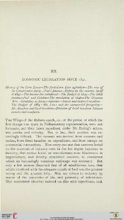 XII. Economic legislation since 1841