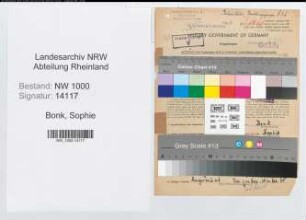Entnazifizierung Sophie Bonk, geb. 18.07.1914 (Postassistentin)