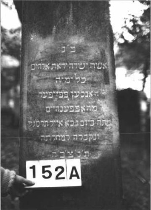 Grabstein 152 (Index: 99898986) Material: Granit Maße HxBxT: 187x51x26 cm Beschreibung: Obelisk: Grabstein 152A