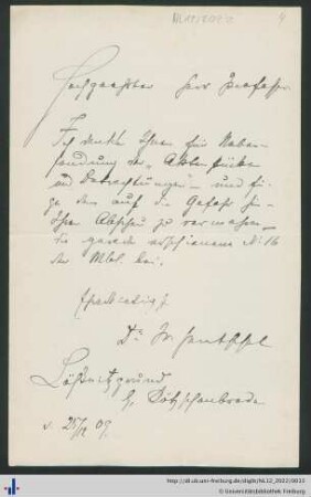 Brief, 25.12.1909