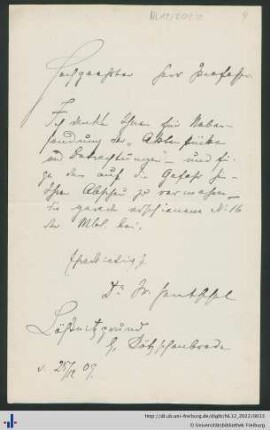 Brief, 25.12.1909