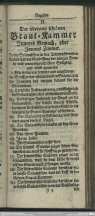 II. Der überaus schönen Braut-Kammer Inneres Gemach, oder Inneres Zimmer