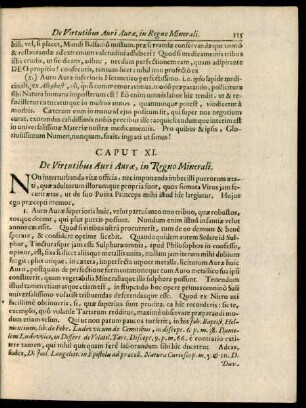 Caput XI. De Virtutibus Auri Aurae, in Regno Minerali.