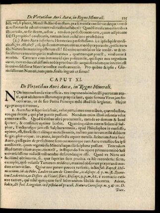 Caput XI. De Virtutibus Auri Aurae, in Regno Minerali.
