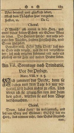 Am VII. Sonntage nach Trinitatis