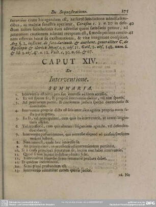 Caput XIV. De Interventione