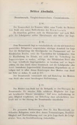 Dritter Abschnitt. Beamtenrath. Vergleichsausschuss. Commissionen.