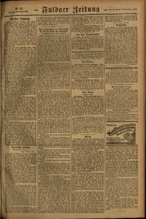 Zweite Ausgabe vom Sonntag, den 23. April 1922.