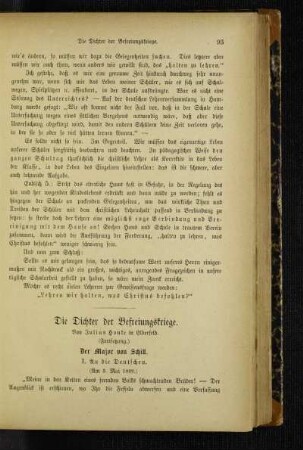 ¬Die¬ Dichter der Befreiungskriege : (Fortsetzung)