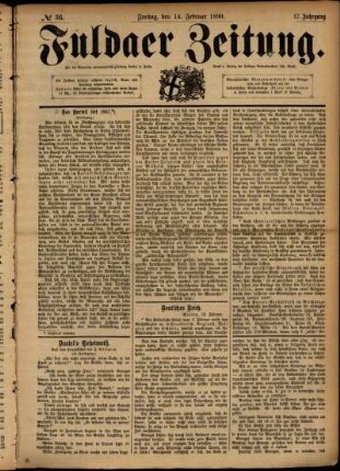 Ausgabe vom Freitag, den 14. Februar 1890.
