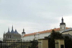 Kuttenberg: Stadtansicht mit Barbarakirche und Jesuitenkolleg