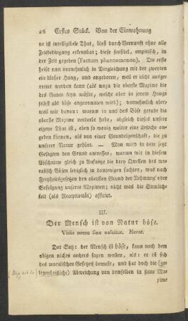 III. Der Mensch ist von Natur böse