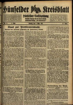 Zweite Ausgabe vom Samstag, den 05. März 1932.