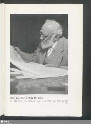 Geheimrat Prof. Dr. Lujo Brentano