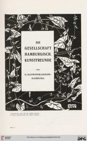 Die Gesellschaft Hamburgisch. Kunstfreunde