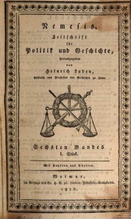 Nemesis : Zeitschrift für Politik und Geschichte. 6, 6. 1816