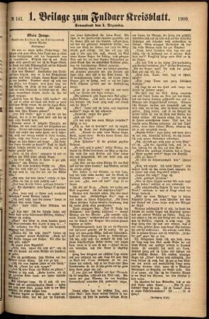 Zweite Ausgabe vom Samstag, den 01. Dezember 1900.