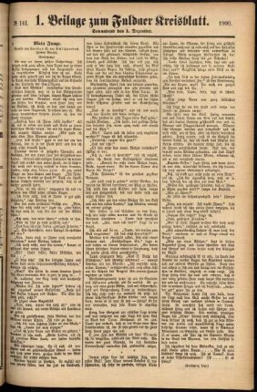 Zweite Ausgabe vom Samstag, den 01. Dezember 1900.
