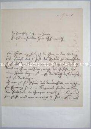 Faksimile eines Briefs Heinrich von Kleists an Goethe