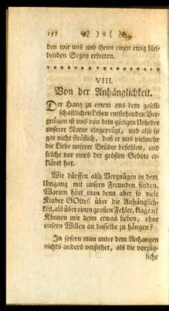 VIII. Von der Anhänglichkeit