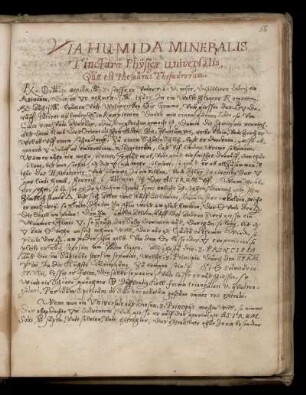 Via humida mineralis Tinctura Physicae universalis