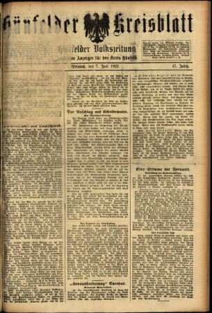 Ausgabe vom Mittwoch, den 07. Juni 1922.
