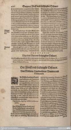 Der Fünff und sechtzigste Discurs. Von Müllern/Handmüllern/Wannen und Sibmachern