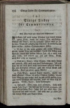 ( 4.) Einige Lieder für Communicanten.