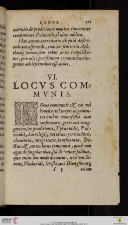 VI. Locus communis
