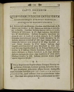 Caput Secundum De Quibusdam Judiciis Imperiorum Regnorumque Europae Heroicis Antiquis Et Recentioribus