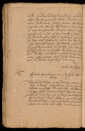 Actum Gerstungen am 1t. Julii anno 1658.