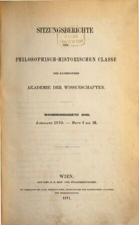 Sitzungsberichte. 66. 1871