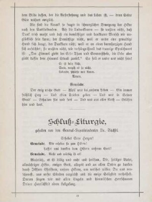 Schluß-Liturgie