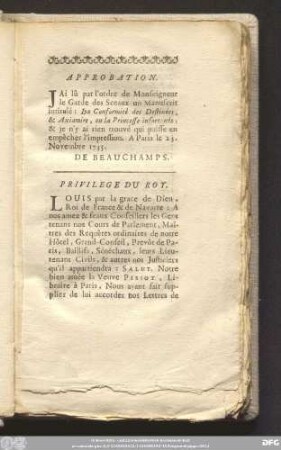 Privilege Du Roy.
