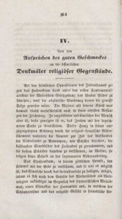 64-67 Von den Ansprüchen des guten Geschmackes an die öffentlichen Denkmäler religiöser Gegenstände