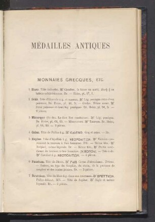 Médailles antiques