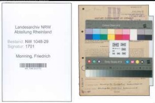 Entnazifizierung Friedrich Monning , geb. 19.06.1887 (Beamter)
