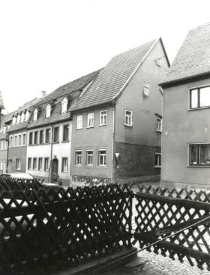 Lunzenau, Friedensstraße. Wohnhaus (um 1800). Eckansicht mit Fassade Ringgäßchen
