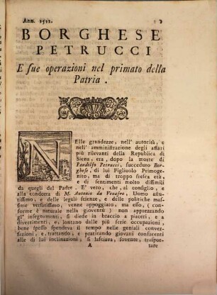 Memorie storico-critiche della città di Siena, 2. Continuazione delle memorie storico-critiche della città di Siena per le quali vengono descritti quattro altri soggetti della famiglia Petrucci, Alessandro Bichi e tutta la fazzione Novesca fino agli anni MDXXVII