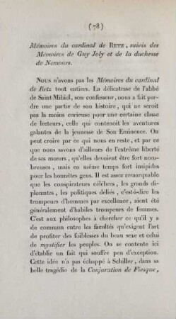 Mémoires du cardinal de Retz, suivis des Mémoires de Guy Joly et de la duchesse de Nemours