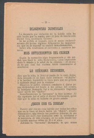 Más antecedentes del crimen