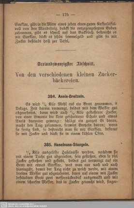 Dreiundzwanzigster Abschnitt. Von den verschiedenen kleinen Zuckerbäckereien