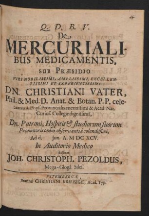 De Mercurialibus Medicamentis