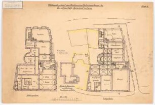 Verbindungshaus der Burschenschaft Germania, Jena: Grundriss Keller, EG 1:100