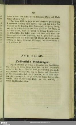 Abtheilung XIX. Oeffentliche Rechnungen